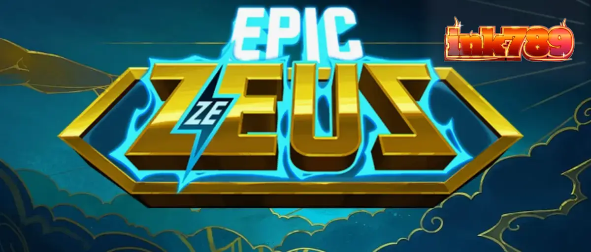 Tampilan visual slot Epic Ze Zeus dengan latar belakang kuil Yunani dan petir